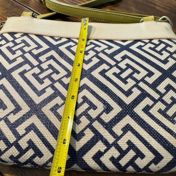 Spartina 449 blue/white lime purse. Crossbody. Linen and genuine leather - Picture 6 of 11